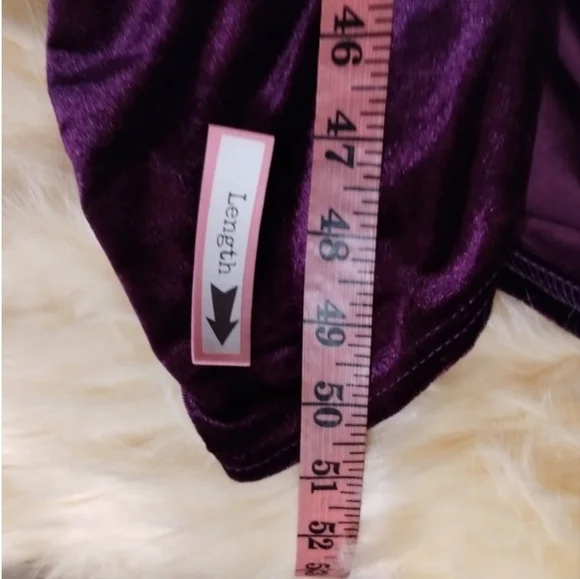Myone DEEP V & Purple Velevet Long Sleeve Stretchy Bodycon Midi Dress (L) EUC! - Picture 8 of 8